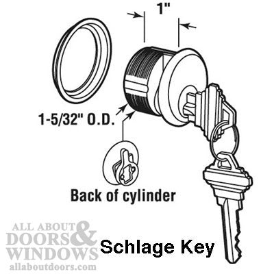 Adams-Rite Mortise Cylinder, 1 inch Zinc KD  Schlage -2 colors - Adams-Rite Mortise Cylinder, 1 inch Zinc KD  Schlage -2 colors