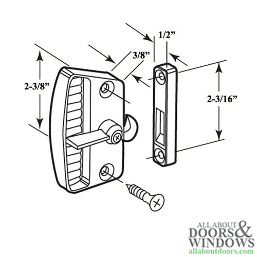 Deluxe Latch & Pull for Sliding Screen Door in Black - BLEMISHED - Deluxe Latch & Pull for Sliding Screen Door in Black - BLEMISHED