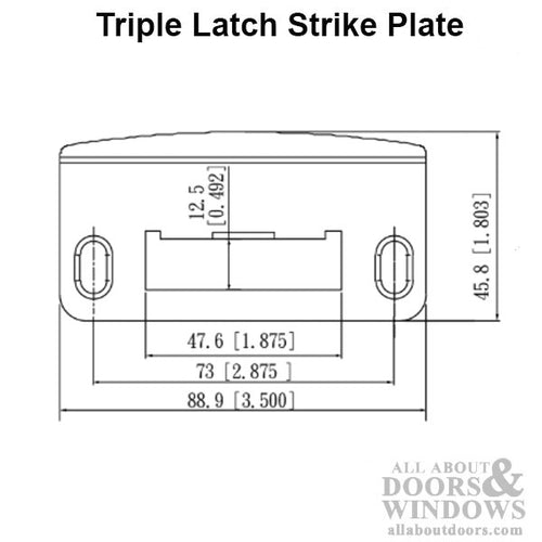 Multipoint lock strike plate, Triple Latch - Stainless Steel - Multipoint lock strike plate, Triple Latch - Stainless Steel