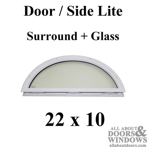 Therma-Tru 22 x 10 x 1/2 1-Lite Half-Round w/Glass surround  door lite - Therma-Tru 22 x 10 x 1/2 1-Lite Half-Round w/Glass surround  door lite