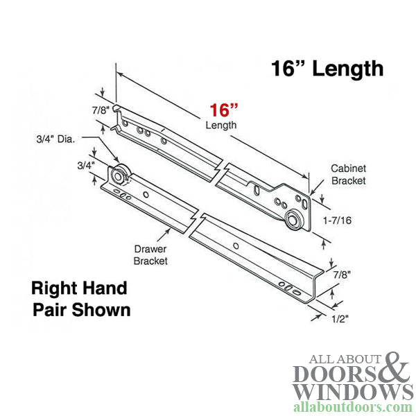 Drawer Slide Kit - 16 Inch - Drawer Slide Kit - 16 Inch