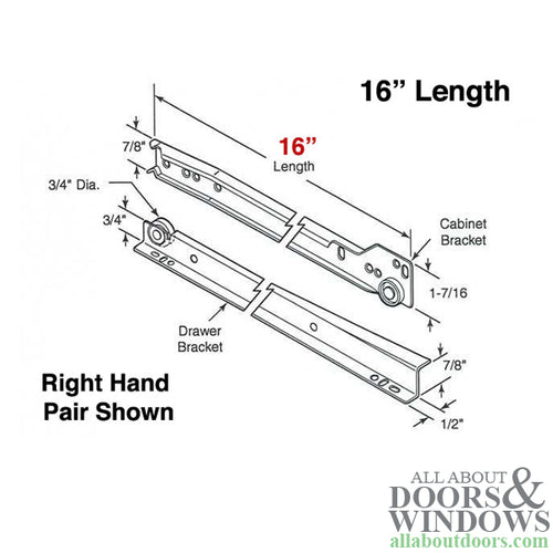 Drawer Slide Kit - 16 Inch - Drawer Slide Kit - 16 Inch