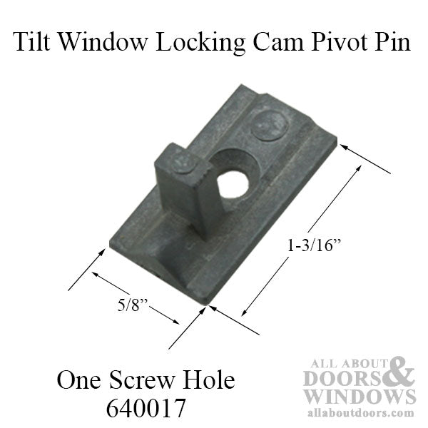 Tilt-In Window Locking Cam Pivot Pin, 1 hole Tilt Stud for Tilt-In wood windows - Zinc Diecast - Tilt-In Window Locking Cam Pivot Pin, 1 hole Tilt Stud for Tilt-In wood windows - Zinc Diecast