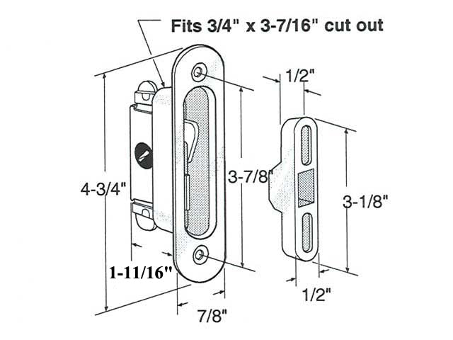 Traco Mortise Lock and Keeper 1-11/16 inch - Large Housing - Traco Mortise Lock and Keeper 1-11/16 inch - Large Housing