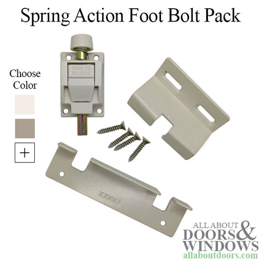 Truth Rectangular Spring Action Foot Bolt and Strikes for Patio Door, Long Bolt