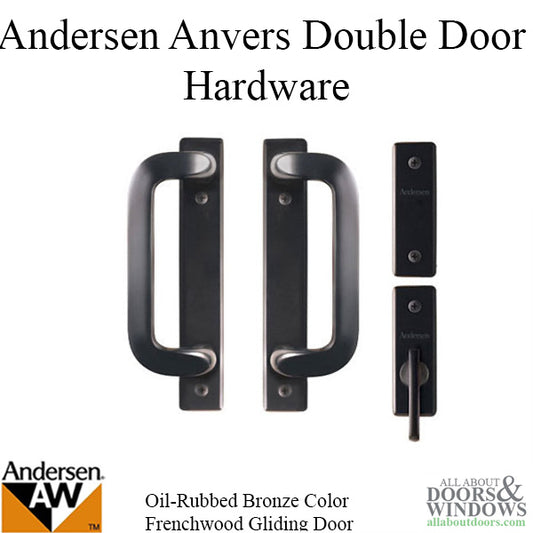 Andersen Frenchwood Gliding Door Trim Hardware, Anvers 4 Panel Interior and Exterior - Oil Rubbed Bronze