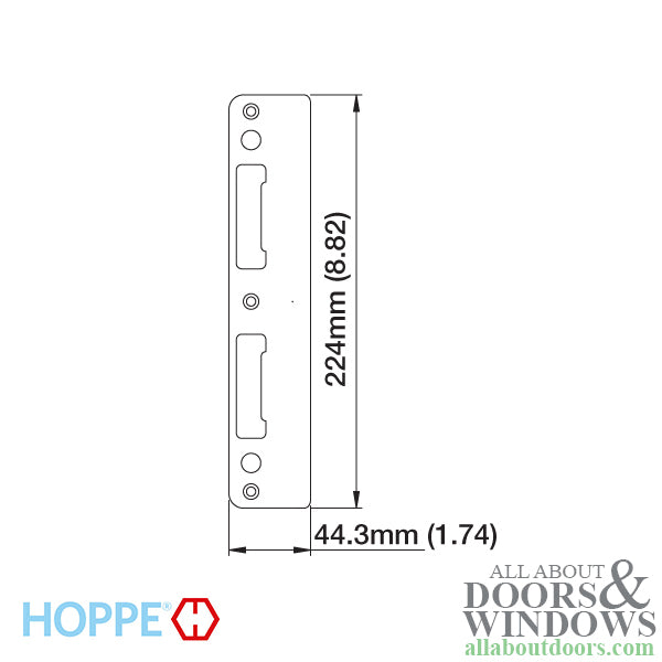 Latch & Deadbolt Strike Plate, 1.74 x 8.82 Curved Lip - Satin Nickel - Latch & Deadbolt Strike Plate, 1.74 x 8.82 Curved Lip - Satin Nickel