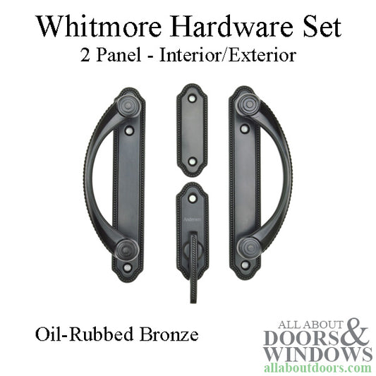 Andersen 2-Panel Gliding Door Interior/Exterior Trim Whitmore Hardware Set - Oil-Rubbed Bronze