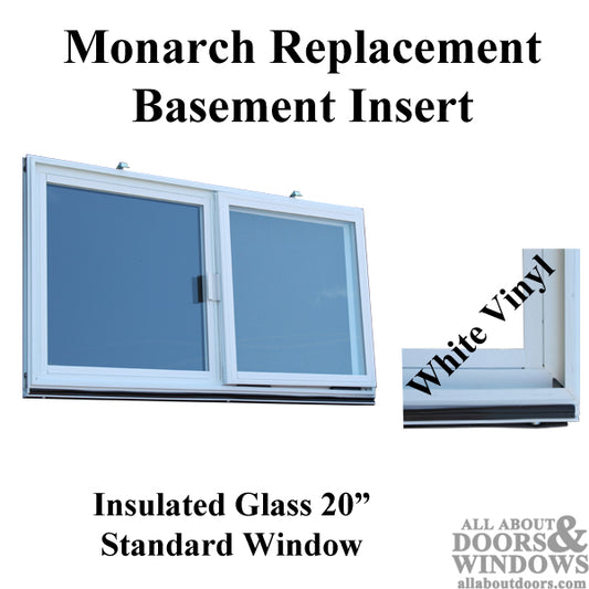 Monarch C-400A-20 Vinyl Basement WINDOW Insert, Dual Pane Glass