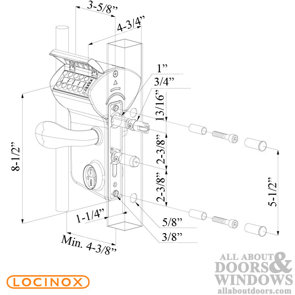 Locinox Vinci Surface-Mounted Mechanical Code Lock (Both Sides) for Gates - Locinox Vinci Surface-Mounted Mechanical Code Lock (Both Sides) for Gates