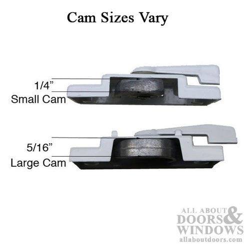 Sweep Latch, 2-1/16 x 7/16 Screw Holes, 1/8 cam, Single or Double Hung windows, RH - Sweep Latch, 2-1/16 x 7/16 Screw Holes, 1/8 cam, Single or Double Hung windows, RH