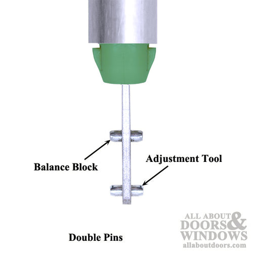 3/8 Inch Spiral Tilt-In Window Balance Rod with Green Bearing and Double Pins - Choose Length - 3/8 Inch Spiral Tilt-In Window Balance Rod with Green Bearing and Double Pins - Choose Length