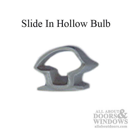 Slide in T-slot 5/16 Hollow Bulb, .312 Dia. -  Grey