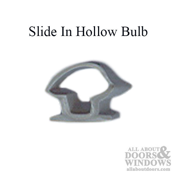 Slide in T-slot 5/16 Hollow Bulb, .312 Dia. -  Grey - Slide in T-slot 5/16 Hollow Bulb, .312 Dia. -  Grey