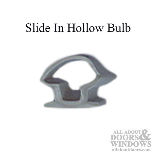 Slide in T-slot 5/16 Hollow Bulb, .312 Dia. -  Grey - Slide in T-slot 5/16 Hollow Bulb, .312 Dia. -  Grey