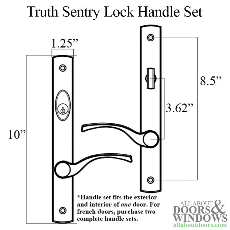 Truth Sentry Lock Handle Set, Transitional, Decorative finishes over Brass- PVD Bronze - Truth Sentry Lock Handle Set, Transitional, Decorative finishes over Brass- PVD Bronze