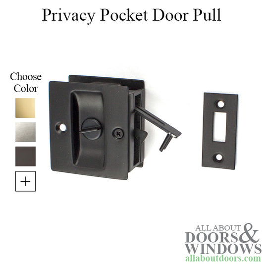 Pocket Door Pull, Privacy 2-1/2 x 2-3/4 - Choose Finish