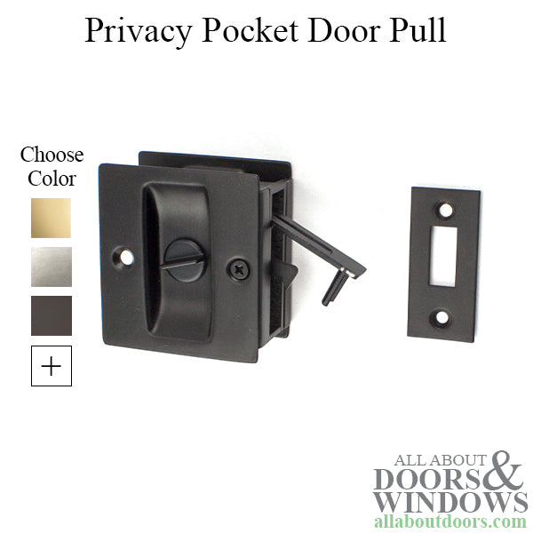 Pocket Door Pull, Privacy 2-1/2 x 2-3/4 - Choose Finish - Pocket Door Pull, Privacy 2-1/2 x 2-3/4 - Choose Finish