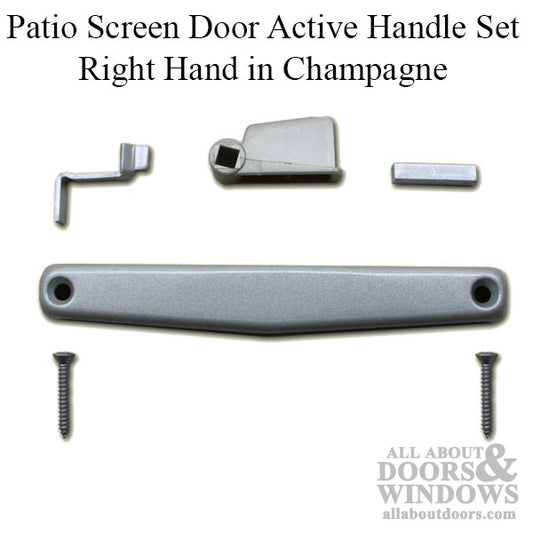 Patio Screen Door Active Handle Set - Champagne - Choose Handing