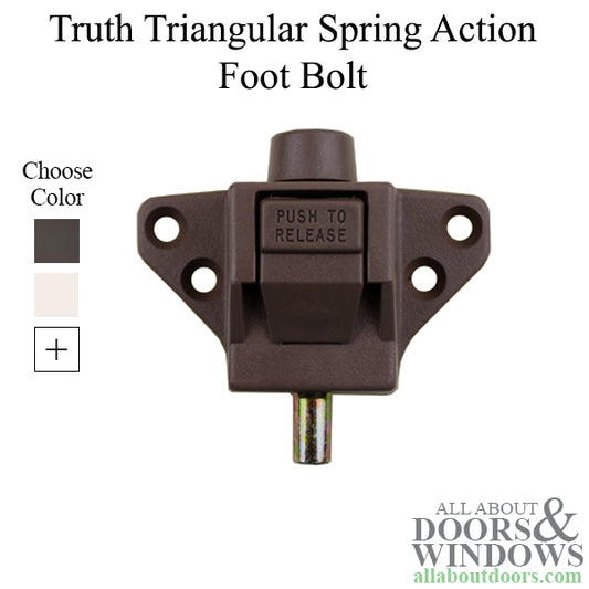 Auxiliary Spring Action Foot Bolt for Truth Triangular Patio Doors