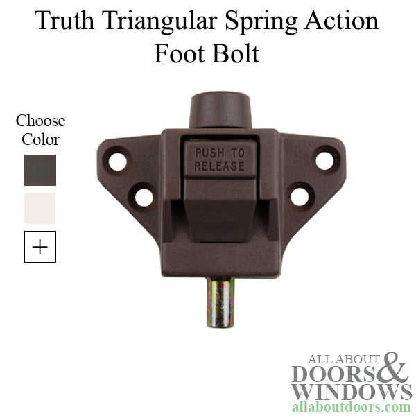 Auxiliary Spring Action Foot Bolt for Truth Triangular Patio Doors - Auxiliary Spring Action Foot Bolt for Truth Triangular Patio Doors