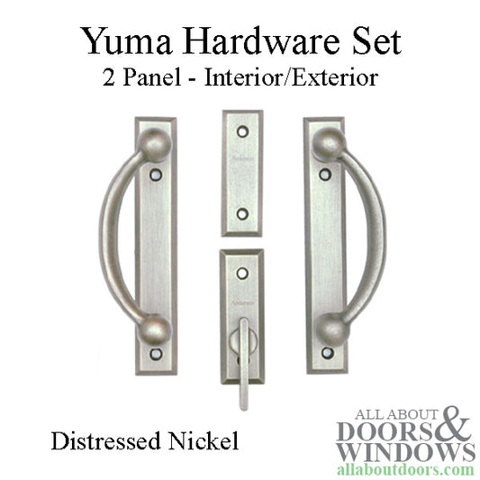 Andersen Yuma 2-Panel Gliding Door Interior/Exterior Trim Hardware - Distressed Nickel