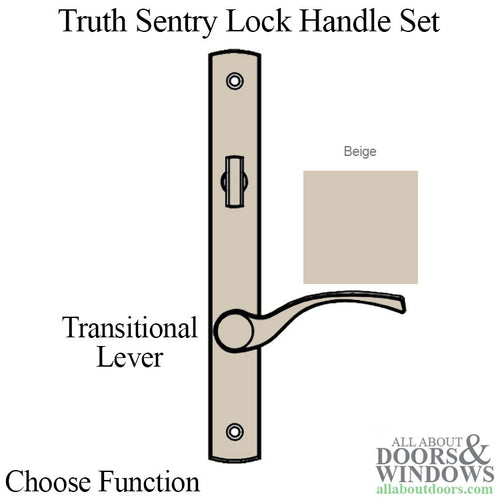 Truth Sentry Lock Handle Set, Transitional, Painted over Zinc- Beige - Truth Sentry Lock Handle Set, Transitional, Painted over Zinc- Beige