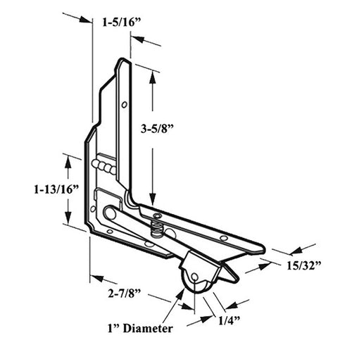 DISCONTINUED Right & Left Corner Insert Roller Assembly w/ 1 in Nylon Wheel for Sliding Screen Door - DISCONTINUED Right & Left Corner Insert Roller Assembly w/ 1 in Nylon Wheel for Sliding Screen Door