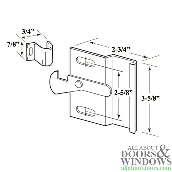 Left Handed Latch & Pull for Sliding Screen Door - Aluminum - Left Handed Latch & Pull for Sliding Screen Door - Aluminum