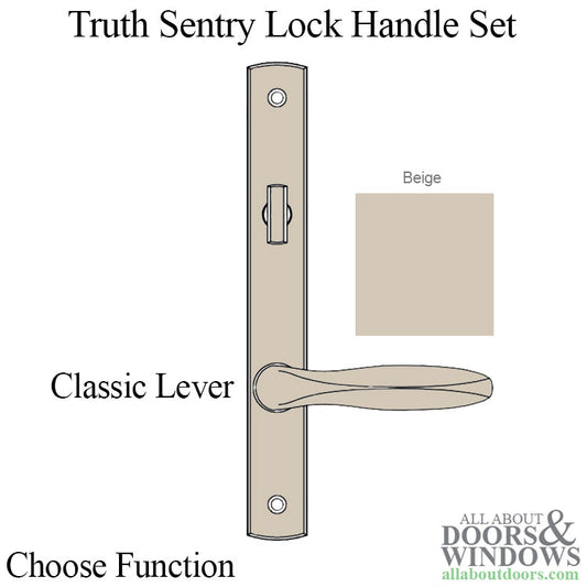 Truth Sentry Lock Handle Set, Classic, Painted over zinc, Beige