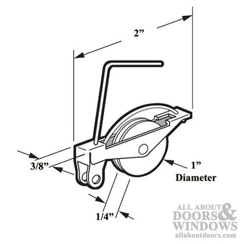 Wire Spring Tension Roller Assembly with 1 Inch Steel Wheel for Sliding Screen Door - Wire Spring Tension Roller Assembly with 1 Inch Steel Wheel for Sliding Screen Door