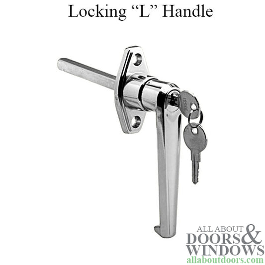 Locking L Handle with Keys for Garage Doors, Campers, & RVs