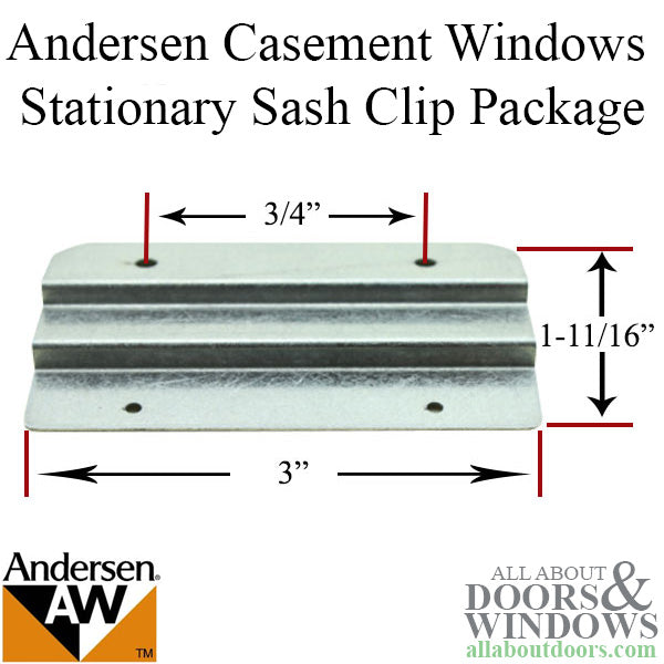 Stationary Sash Clips, Andersen Enhanced Casement 1995-1998 - Stationary Sash Clips, Andersen Enhanced Casement 1995-1998