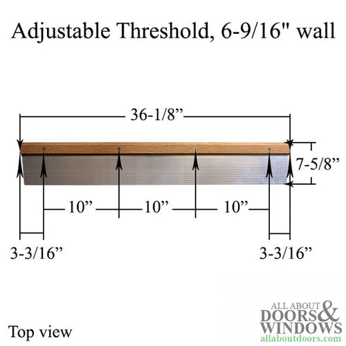 Therma Tru Adjustable Threshold with Adjustable Oak Cap 36 Inch - Therma Tru Adjustable Threshold with Adjustable Oak Cap 36 Inch
