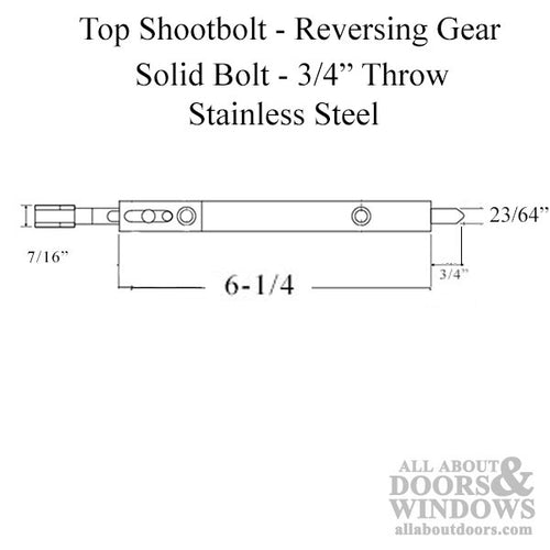 Secury Europa Reversing Gear, Top Shootbolt  - Stainless Steel - Secury Europa Reversing Gear, Top Shootbolt  - Stainless Steel