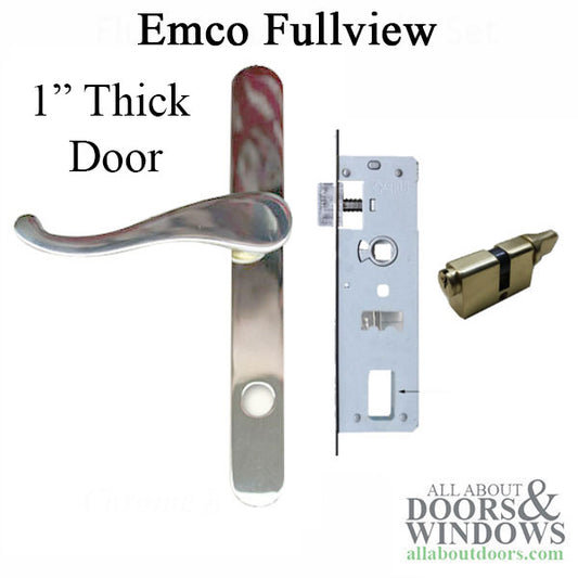 Andersen Emco Forever Full Lite Storm Door Handle Set for 1" Thick Doors - Polished Brass