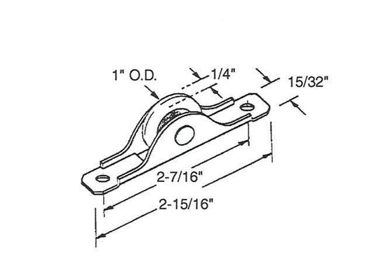 Discontinued Roller, Wardrobe Door, 1-3/8 Inch Nylon wheel