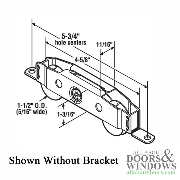 Certainteed Tandem Roller Assembly with Support Bracket 1.5 Inch Steel Wheel Diameter - Certainteed Tandem Roller Assembly with Support Bracket 1.5 Inch Steel Wheel Diameter