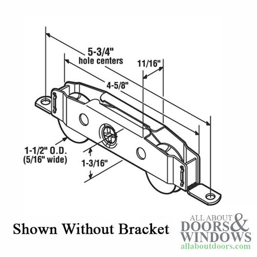 Certainteed Tandem Roller Assembly with Support Bracket 1.5 Inch Steel Wheel Diameter - Certainteed Tandem Roller Assembly with Support Bracket 1.5 Inch Steel Wheel Diameter