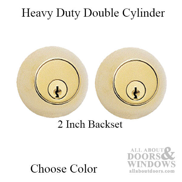 Deadbolt, 2 inch backset, Heavy Duty, Double Key - Choose Finish - Deadbolt, 2 inch backset, Heavy Duty, Double Key - Choose Finish