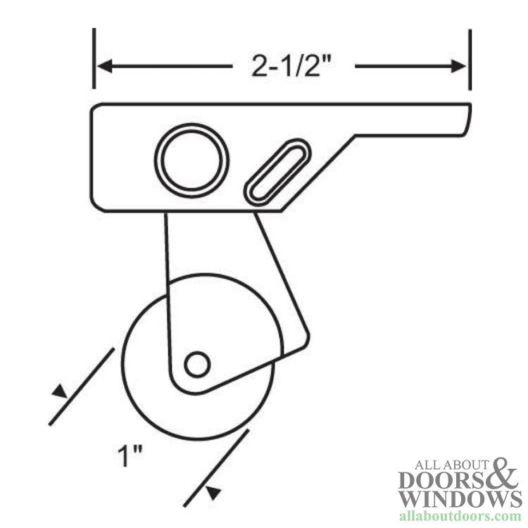 Screen Door Roller Assembly, 1” Steel Wheel - Screen Door Roller Assembly, 1” Steel Wheel