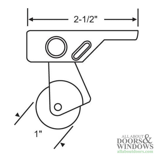 Screen Door Roller Assembly, 1” Steel Wheel - Screen Door Roller Assembly, 1” Steel Wheel