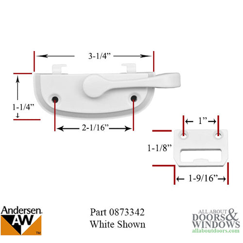 Andersen Sash Lock Keeper For 200 Series Window in Stone - Andersen Sash Lock Keeper For 200 Series Window in Stone