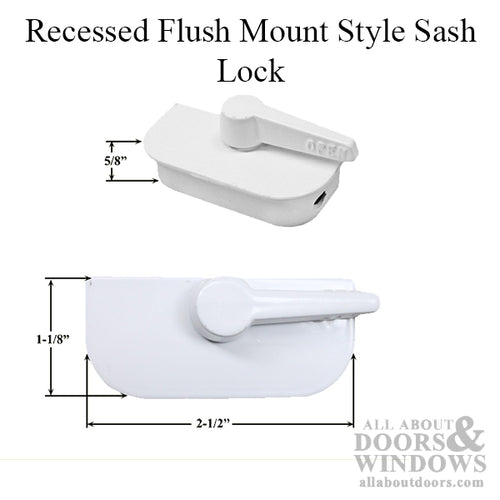 Crestline Recessed Flush Mount Style Sash Lock - White - Crestline Recessed Flush Mount Style Sash Lock - White