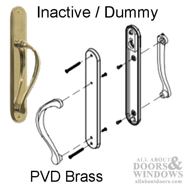 Marvin Ultimate Sliding French Door, Inactive / Dummy wide handle set - PVD Brass - Marvin Ultimate Sliding French Door, Inactive / Dummy wide handle set - PVD Brass