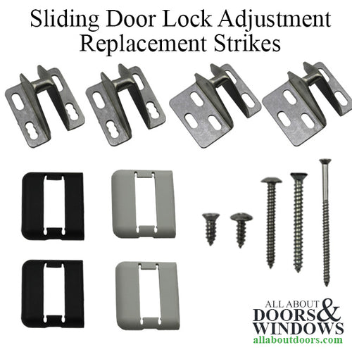 Sliding Door Lock Keeper Adjustment/Replacement Strike Kit - Stainless Steel - Sliding Door Lock Keeper Adjustment/Replacement Strike Kit - Stainless Steel