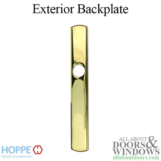 HOPPE Contemporary Exterior Backplate M216N for Inactive Handlesets - Resista Brass