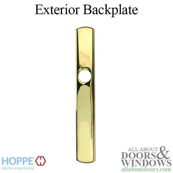 HOPPE Contemporary Exterior Backplate M216N for Inactive Handlesets - Resista Brass - HOPPE Contemporary Exterior Backplate M216N for Inactive Handlesets - Resista Brass