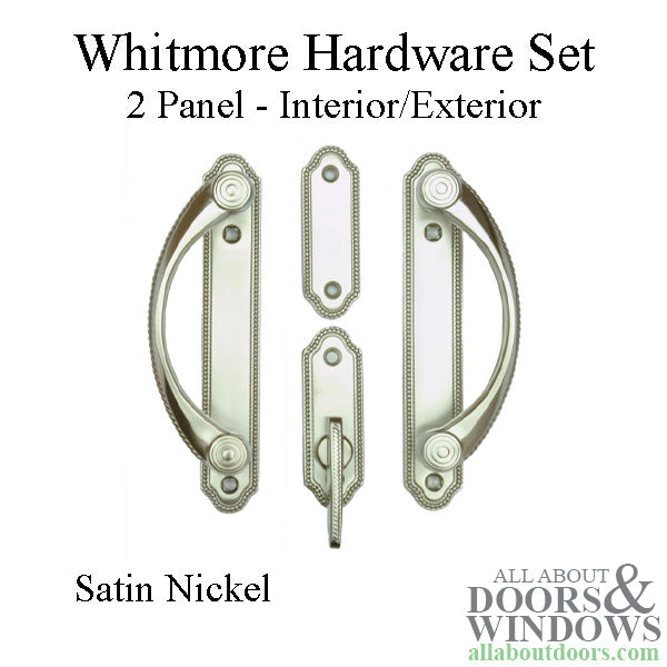 Andersen Whitmore 2-Panel Gliding Door Interior/Exterior Trim Hardware - Satin Nickel - Andersen Whitmore 2-Panel Gliding Door Interior/Exterior Trim Hardware - Satin Nickel