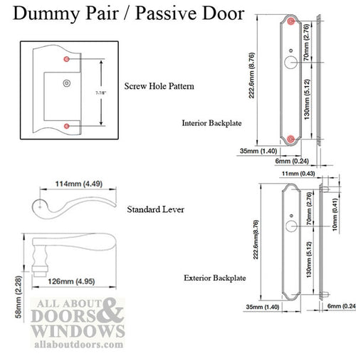 Munchen Dummy, M112PL / 374N  Fixed Pair - Oil-Rubbed Brass - Munchen Dummy, M112PL / 374N  Fixed Pair - Oil-Rubbed Brass